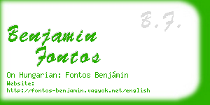 benjamin fontos business card